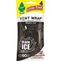 Little Trees Vent Wrap Black Ice Scent Car Air Freshener 4 oz Solid , 4PK CTK-52731-24